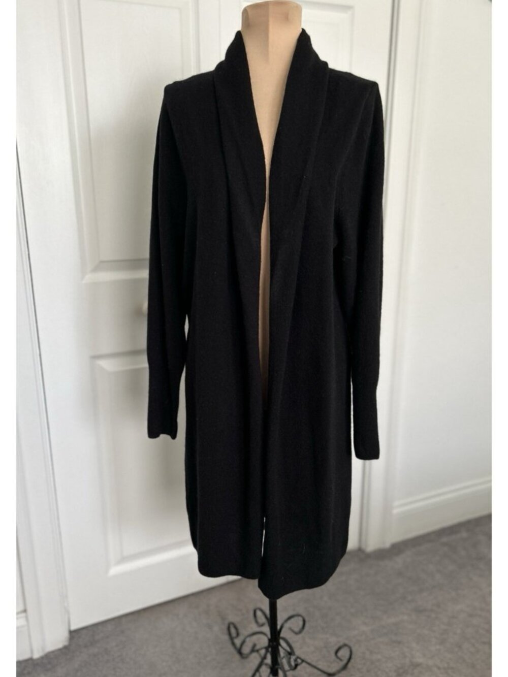Quince Mongolian Cashmere Duster Cardigan Sweater Black Size M - Picture 9 of 16